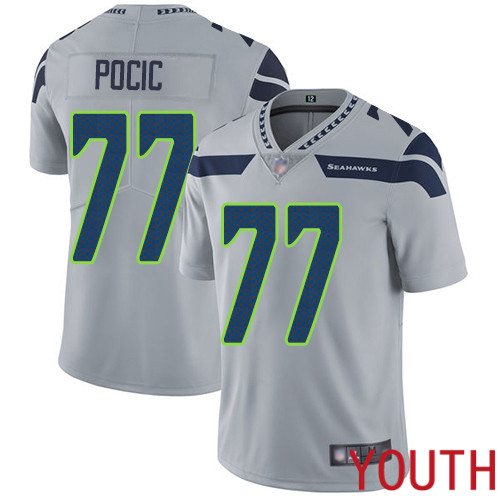 Seattle Seahawks Limited Grey Youth Ethan Pocic Alternate Jersey NFL Football #77 Vapor Untouchable